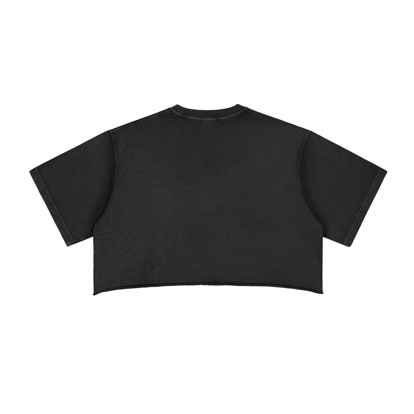 Snow Washed Raw Edge Love Crop Top