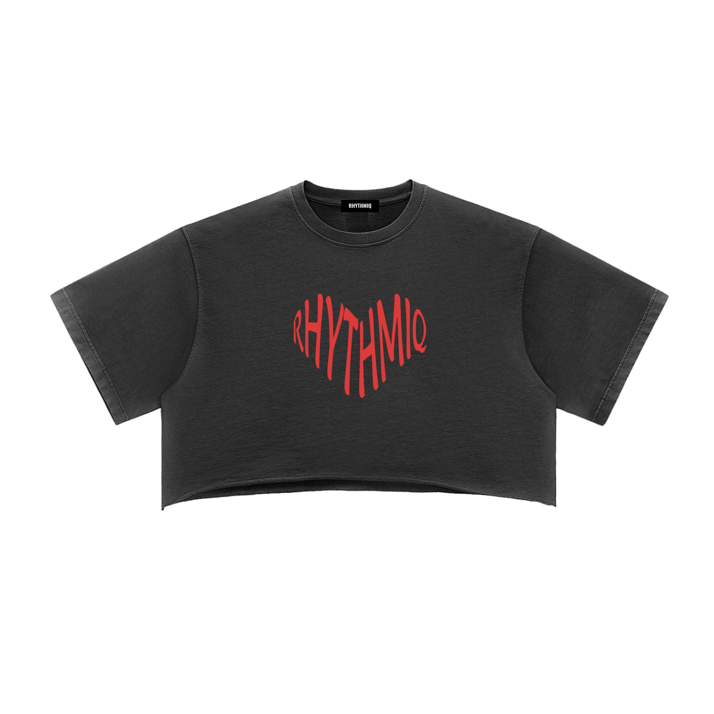 Snow Washed Raw Edge Love Crop Top